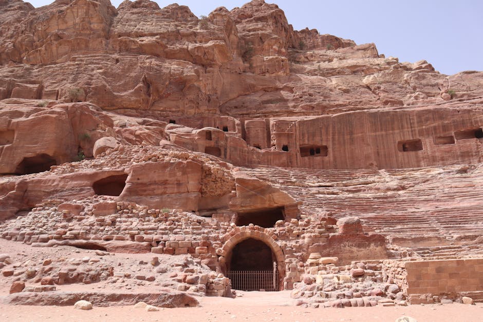 Explore the iconic sandstone rock-carved structures in Petra, Wadi Musa, Jordan.